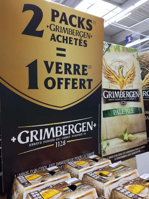 1 Verre Grimbergen offert pour l'achat de 2 packs de bières Grimbergen (6x25 cl) - Caen (14)