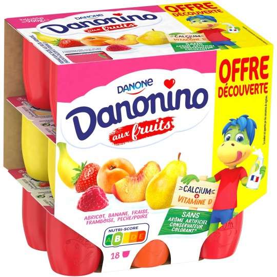 Paquet de 18 yaourts Danone Danonino aux Fruits (18x50 g) - Saint-Egrève (38)