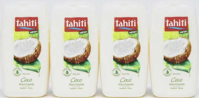 Lot de 4 gels-douche Tahiti - différents parfums, 4 x 250 ml