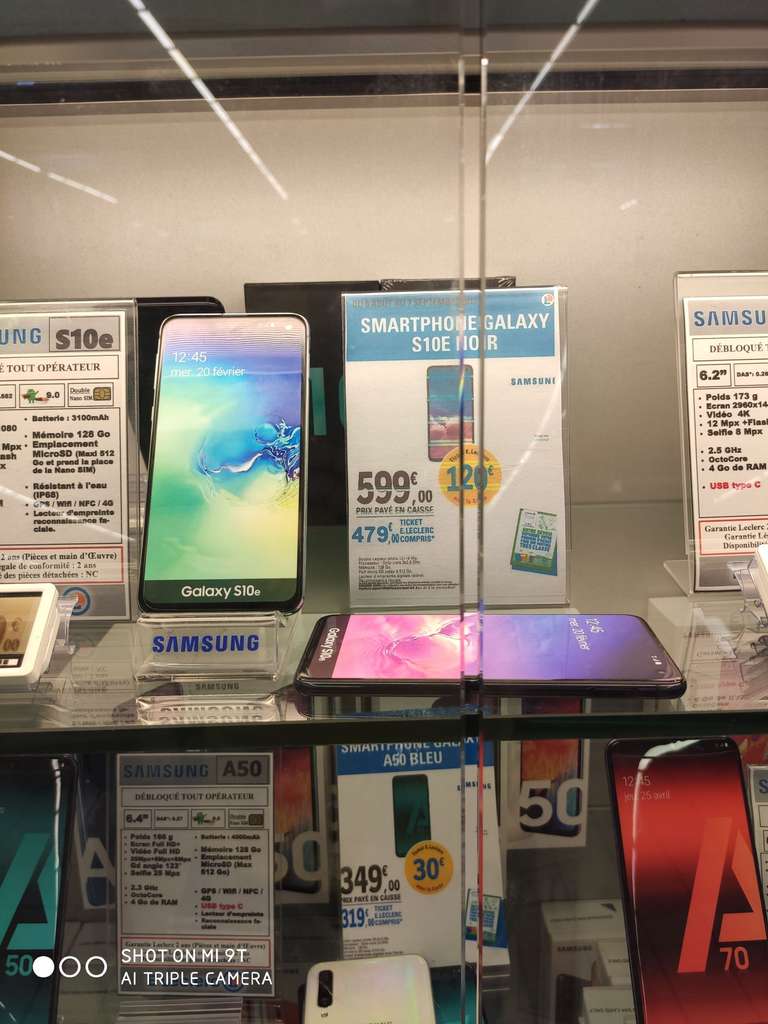 Smartphone 5.8" Samsung Galaxy S10e - 6 Go RAM , 128 Go (via ODR 100€ et 120€ de remise fidélité) - Saint Orens (31)/ Blagnac (31)