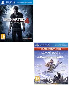 2 jeux PlayStation Hits au choix parmi une sélection - Ex : Uncharted 4 + Horizon Zero Dawn Complete Edition