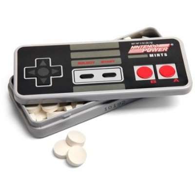 Sélection de boîte de bonbons inspirées de jeux vidéo - Ex : Nintendo NES Power Mints