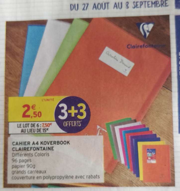 6 Cahiers A4 Koverbook Clairefontaine