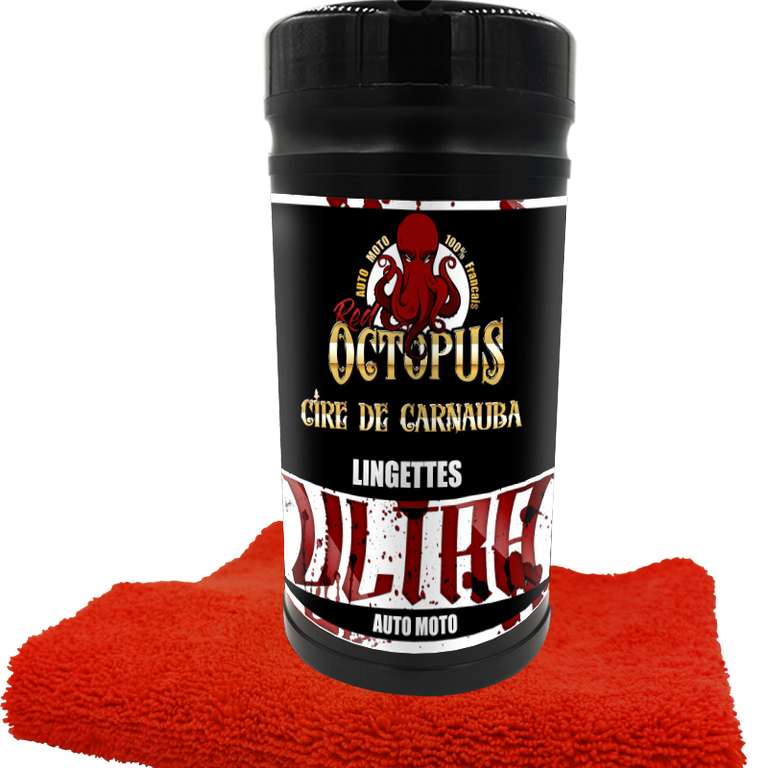 Paquet de lingettes nettoyantes pour moto Red Octopus Ultra (80 lingettes) - RedOctopus.fr