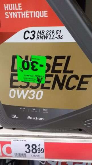 Huile moteur synthétique 0W30 ACEA C3 BMW LL04 (Essence et Diesel) - Strasbourg (67)