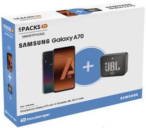 Smartphone 6.7" Samsung Galaxy A70 + Enceinte JBL GO 2