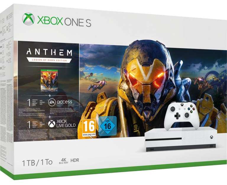 Console Microsoft Xbox One S 1 To Anthem + 1 mois EA Access/Xbox live gold/Gamepass