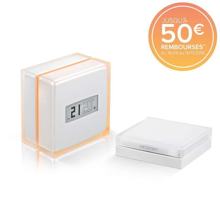 Jusqu'à 50€ remboursé sur la gamme Netatmo - Ex : Thermostat intelligent (via ODR de 30€)