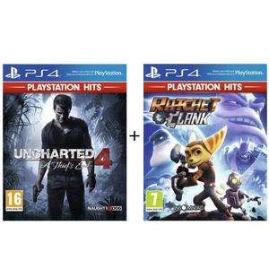 Pack de 2 jeux PS4 : Ratchet & Clank + Uncharted 4