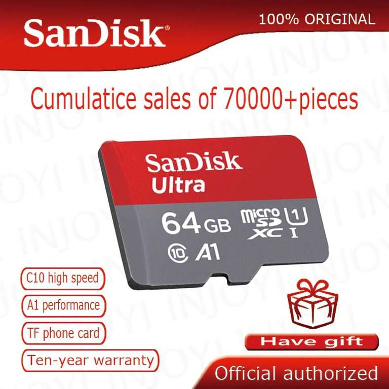 Carte microSDXC SanDisk Ultra A1 U1 - 64 Go