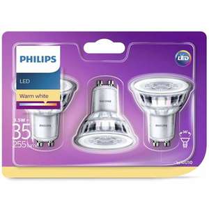 Lot de 3 ampoules GU10 LED Philips - 3.5 W, 255 lumens - Beynost (01)