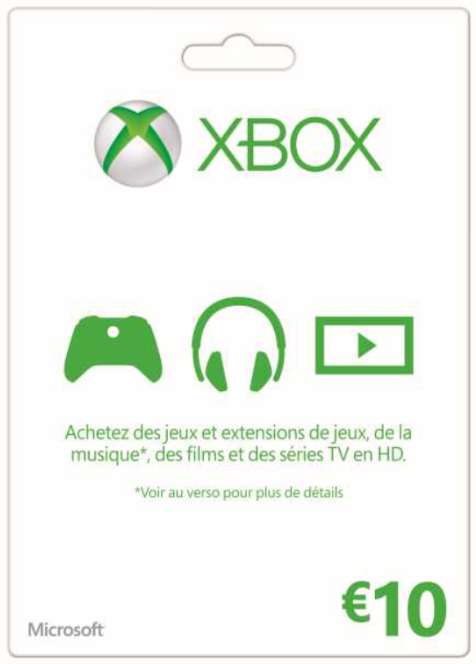 Carte Xbox Live de 10€ (via l'application mobile)