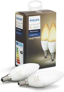 Pack de 2 Ampoules connectées Philips Hue White Ambiance E14 LED