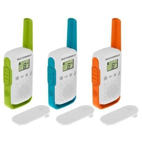 Lot de 3 Talkie Walkie Motorola T42 Trio - Orange, Bleu et Vert