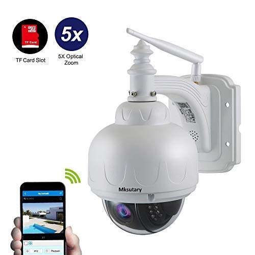 Caméra IP à dôme d'extérieur Mksutary - 1080p, Wifi, IP66, zoom optique x5 (Vendeur tiers)