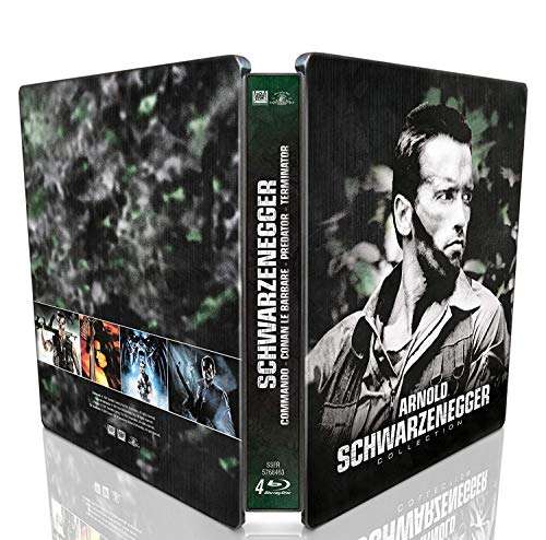 Blu-ray Arnold Schwarzenegger : Conan le barbare + Commando + Predator + Terminator (boîtier SteelBook)