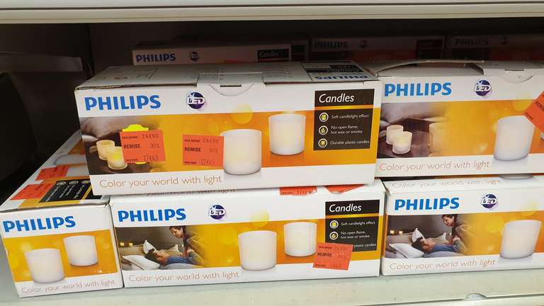 Lot de 3 photophores électriques et rechargeables Philips Candles - Carrefour Le mans (72)