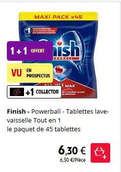 2 Maxi Paquets de 45 Tablettes pour lave vaisselle Finish Powerball Classic ou Citron - Soit 90 Tablettes
