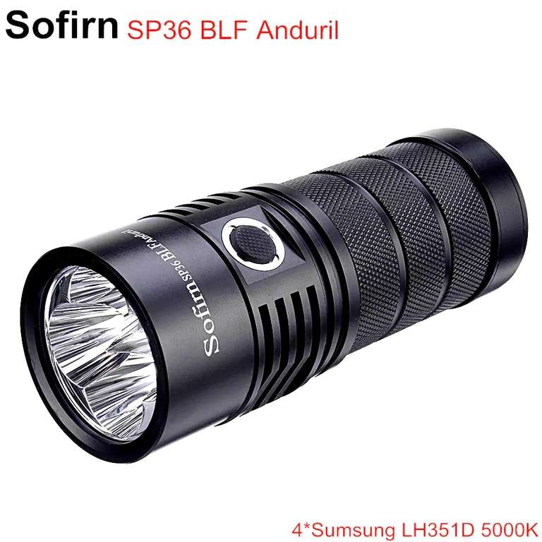 Lampe de poche Sofirn SP36 BLF Anduril 5650 Lumens + 3 accus 18650