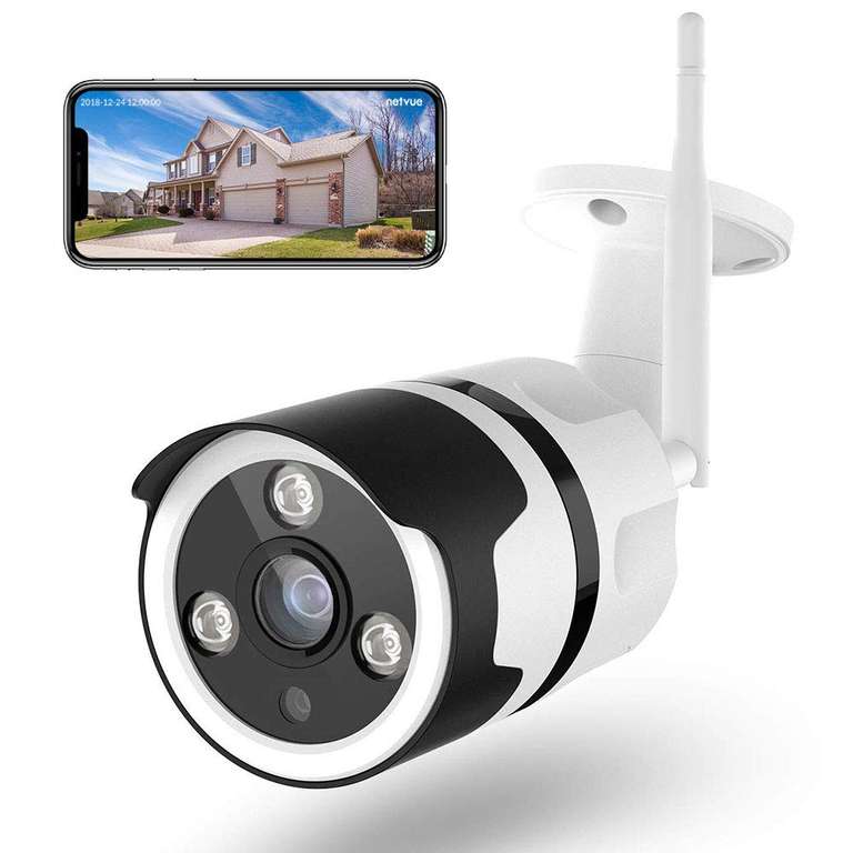 Caméra de Surveillance extérieure Netvue - Full HD, WiFi, Vision Nocturne (Vendeur Tiers)