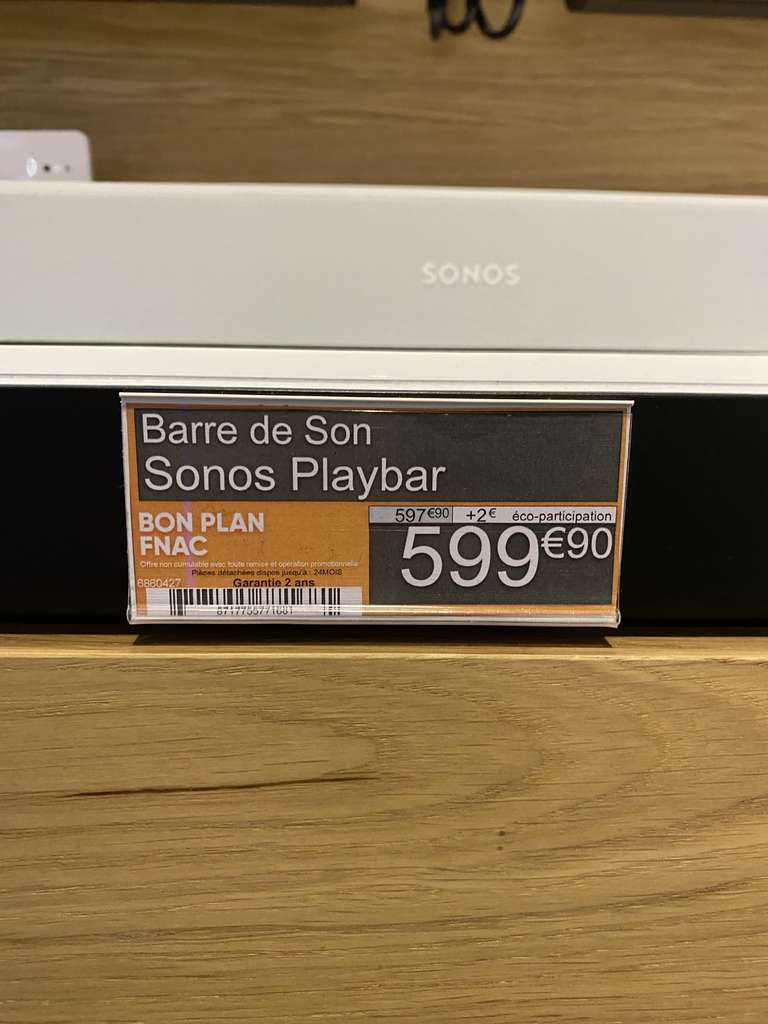 Barre de son TV sans fil Sonos Playbar