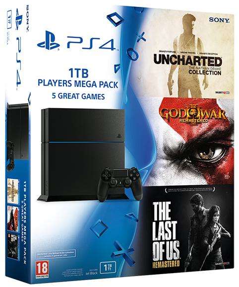 Pack Sony PS4 1 To (Dernier châssis) + God Of War + The Last Of Us + Uncharted Collection + 3 mois d'abonnement PS+