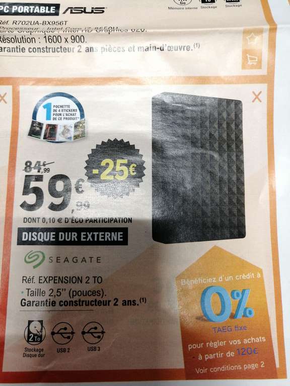 Disque dur externe 2.5" Seagate Expension - 2 To