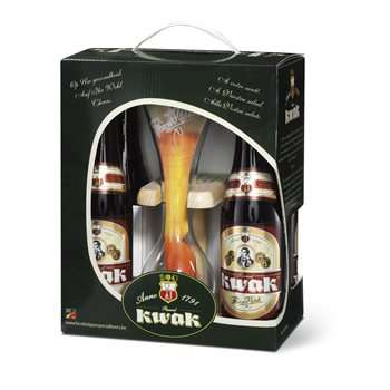 Coffret de 4 Bières Ambrées Kwak - 4 x 33cl + Verre à Cocher