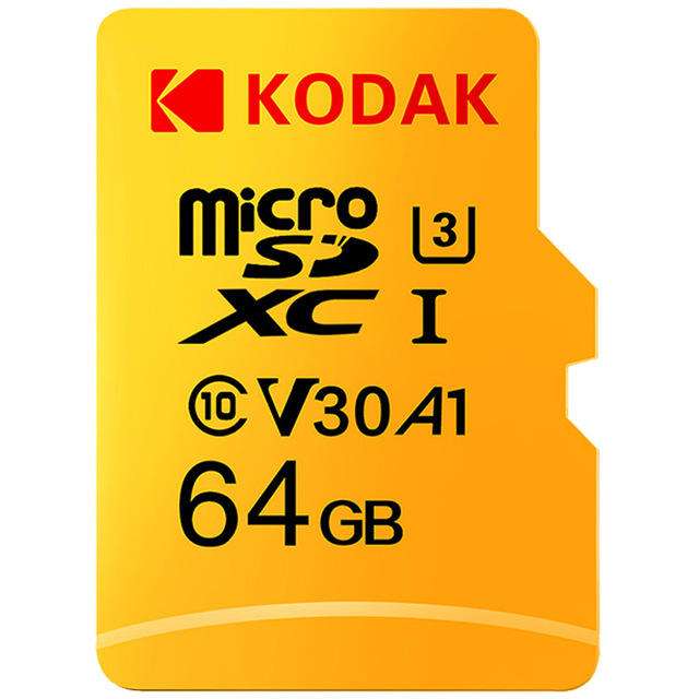 Carte micro SDXC Kodak 64 Go - U3, A1, V30, Classe 10 (ou 128 Go à 14.33€)