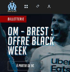 Billet pour le match de football Ligue 1 Olympique de Marseille / Stade Brestois 29 - le 29/11 (20 h 45), cat. 11 à 9€