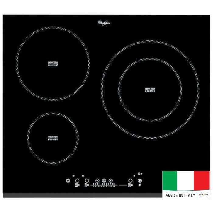 Table de cuisson induction Whirlpool ACM860BF - 3 zones, 7000W, Noir