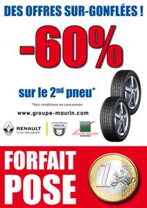 60% de réduction sur le 2ème pneu acheté et main d'oeuvre à 1€ - Renault Minute Chennevieres sur marne (94)
