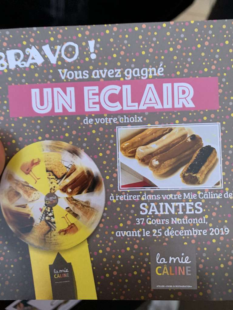Distribution gratuite via jeu 100% Gagnant - Ex : Baguette gratuite - La Mie Câline Saintes (17)
