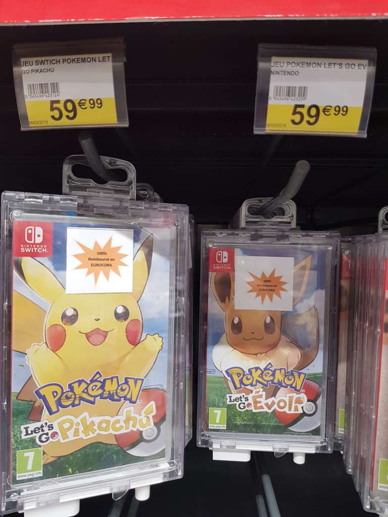 Pokémon: Let's Go - Evoli ou Pikachu sur Switch (via 59.99€ en €uroCora) - Massy (91)