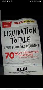 Liquidation totale avant fermeture -70 % sur le stock restant - Albi (81)
