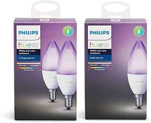 Lot de 3 Ampoules Connectées Philips Hue White and Color Flamme E14