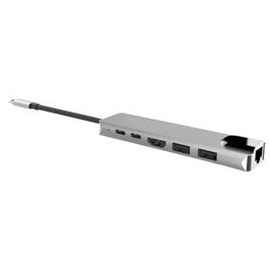 Hub 6-en-1 USB-C RJ45 / HDMI - 3 Ports, 4K 30Hz