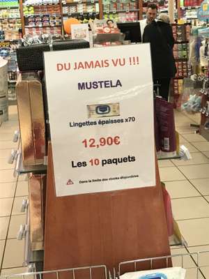 Lot de 10 paquets de 70 lingettes épaisses Mustela - Pharmacie Auchan Laxou (54)