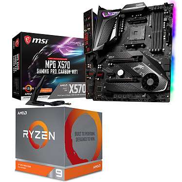 Kit Upgrade PC: Processeur AMD Ryzen 9 3900X + Carte mère MSI MPG X570 Gaming Pro Carbon WiFi (678.89€ avec le code ATABLE)