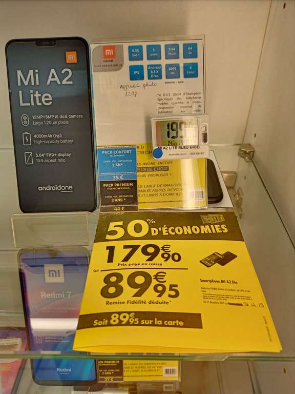 Smartphone 5.84" Xiaomi Mi A2 Lite - 64 Go (via 89.95€ sur la carte fidélité) - Guingamp (22)