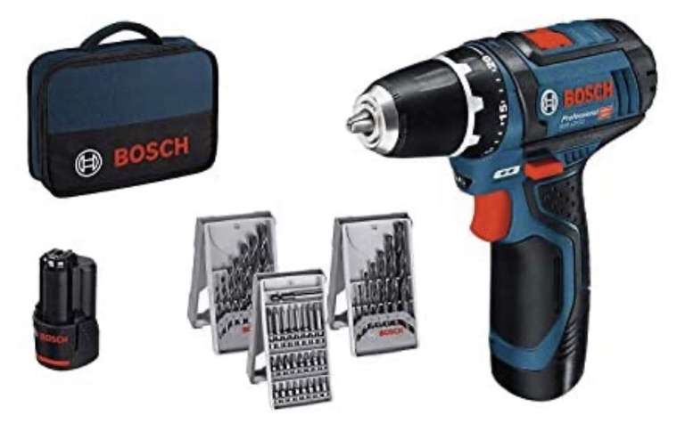 Perceuse Bosch professionnel Bosch à batterie GSR 12-2-LI + 39 PCs. + 2 batteries + sac