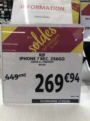 Smartphone 4.7" iPhone 7 - 256Go, Noir (Reconditionné) - Villars (42)