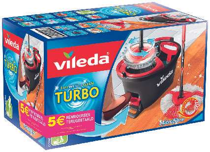 Set complet Vileda Easy Wring & Clean Turbo balai à frange + seau à pédale (via ODR de 5€)