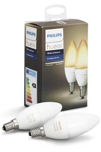 Lot de 2 Ampoules LED Philips Hue White Ambiance Flamme E14 - 6W