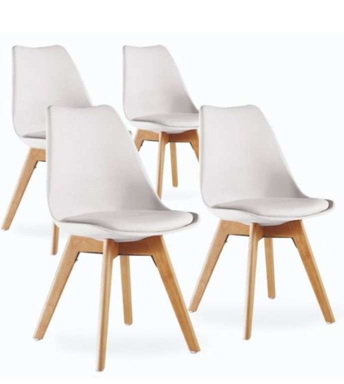 4 Chaises en bois style scandinave (+7,90€ en SuperPoints - 72.99€ avec le code RAKUETN7)