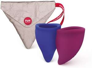 Lot de 2 coupes menstruelles Fun Cup (taille différente ou identique - silicone 100% médicale) - Funfactory.com