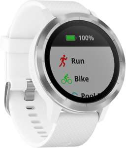 Montre connectée GPS Garmin Vivoactive 3 - bracelet silicone, blanc