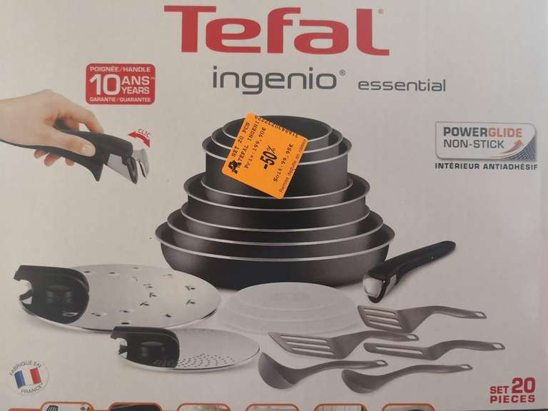 Batterie de cuisine Tefal Ingenio Essential (20 pièces, aluminium amovible, tous feux sauf induction) - La Trinité (06)