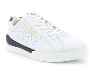 Sneakers Kickers Tampa pour Hommes - Blanc / Marine, Cuir, Tailles 42 à 46