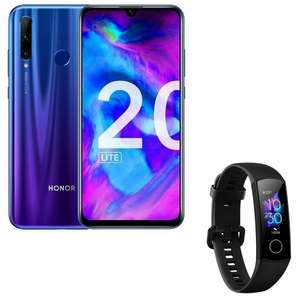 Sélection de Smartphones - Ex : 6.21" Honor 20 Lite - Full HD+, Kirin 710, RAM 4 Go, 128 Go (Bleu) + Bracelet connecté Honor Band 5